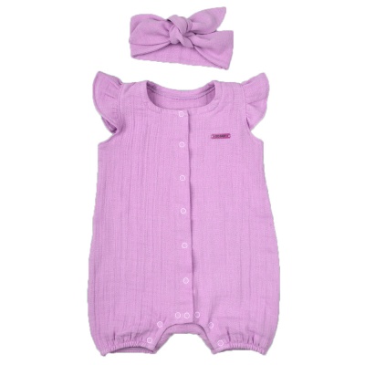 Комбинезон песочник с коротким рукавом Leo 2021А-6 лиловый 1